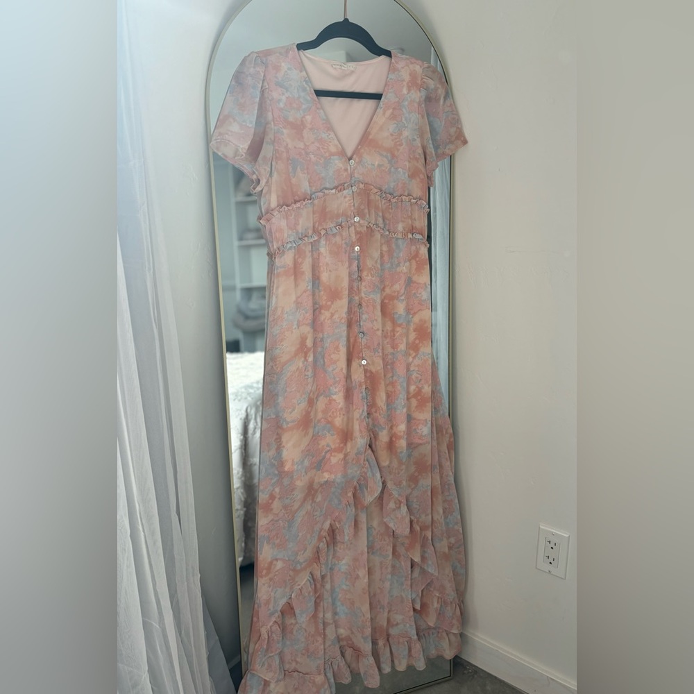 💖🩵High low watercolor dress 💖🩵